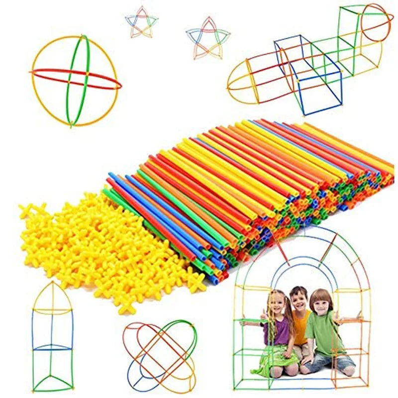 Kit de Montagem com Canudos e Conectores Coloridos!