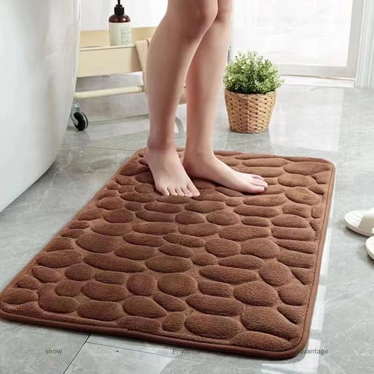 Tapete de banheiro antiderrapante 3D com alta absorção