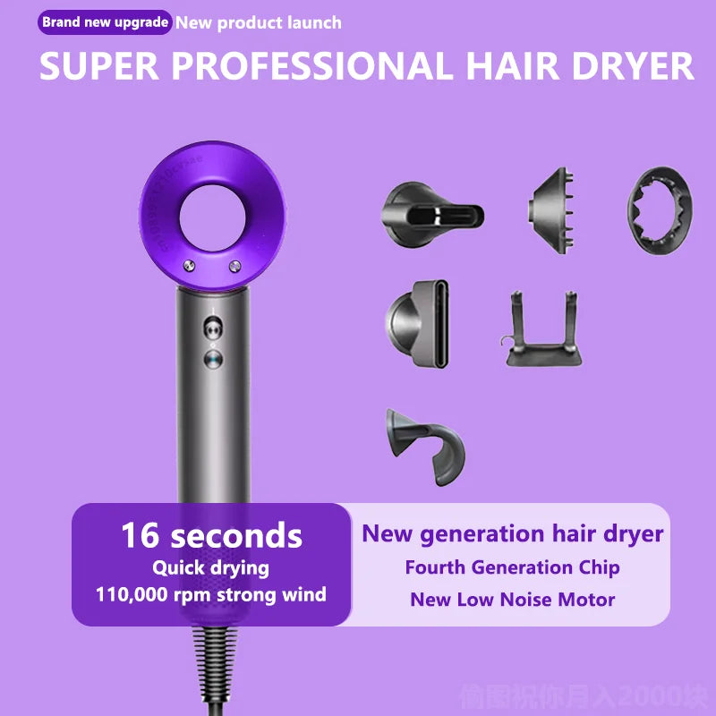 Secador de cabelo de alta potência sem folhas 110.000 RPM