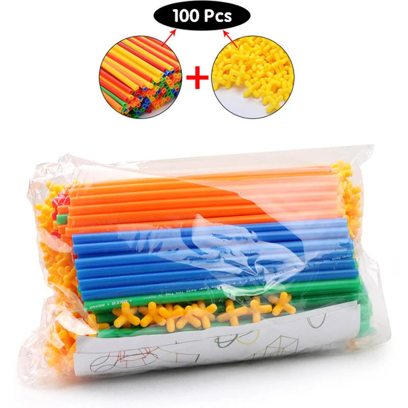 Kit de Montagem com Canudos e Conectores Coloridos!