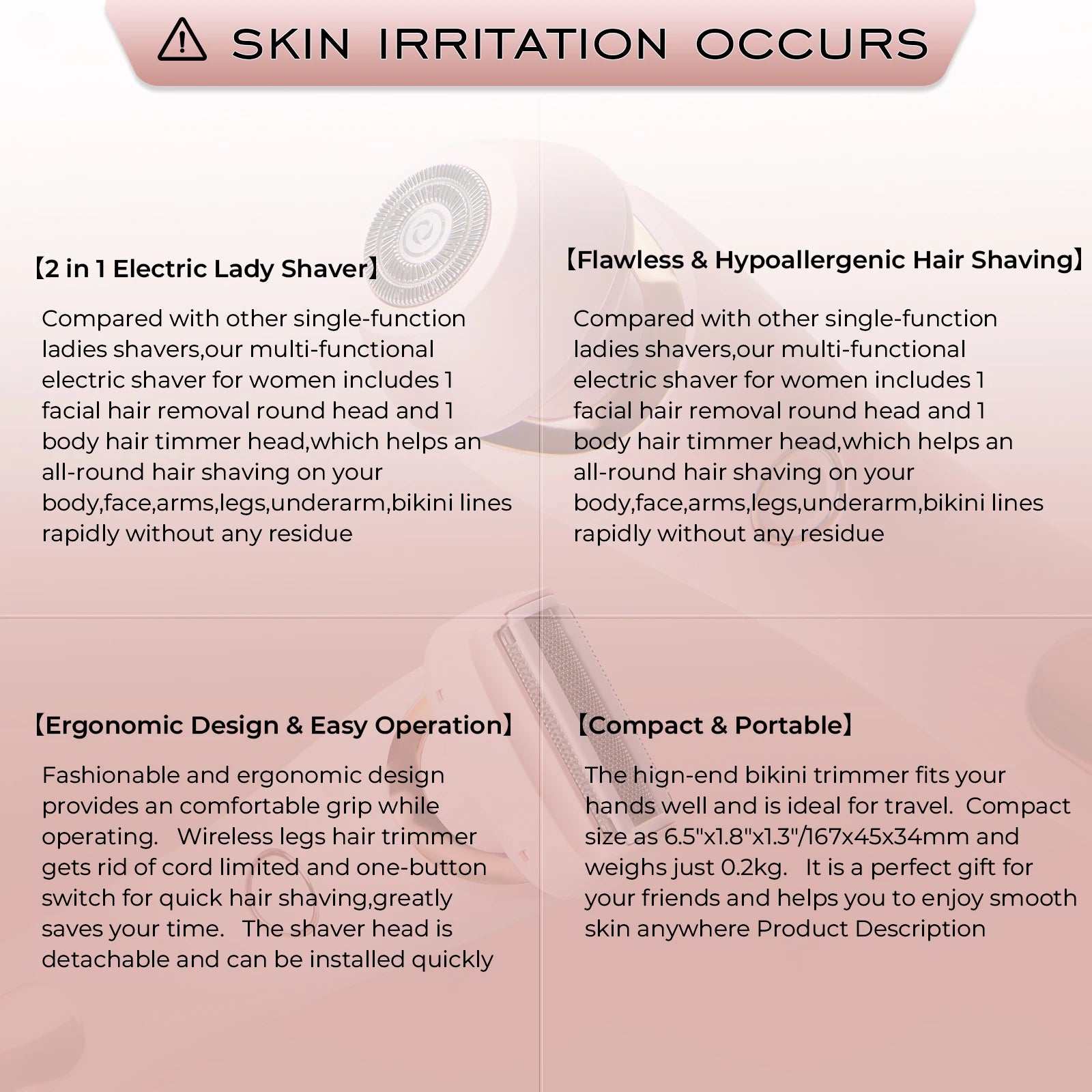Depiladora Facial & Corporal à Prova d’Água