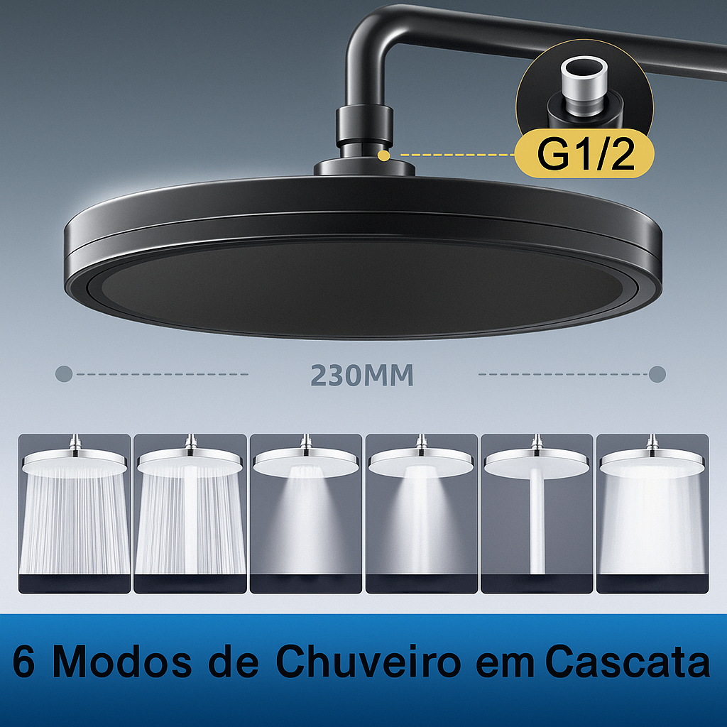 Chuveiro Super Potente com 6 Funções