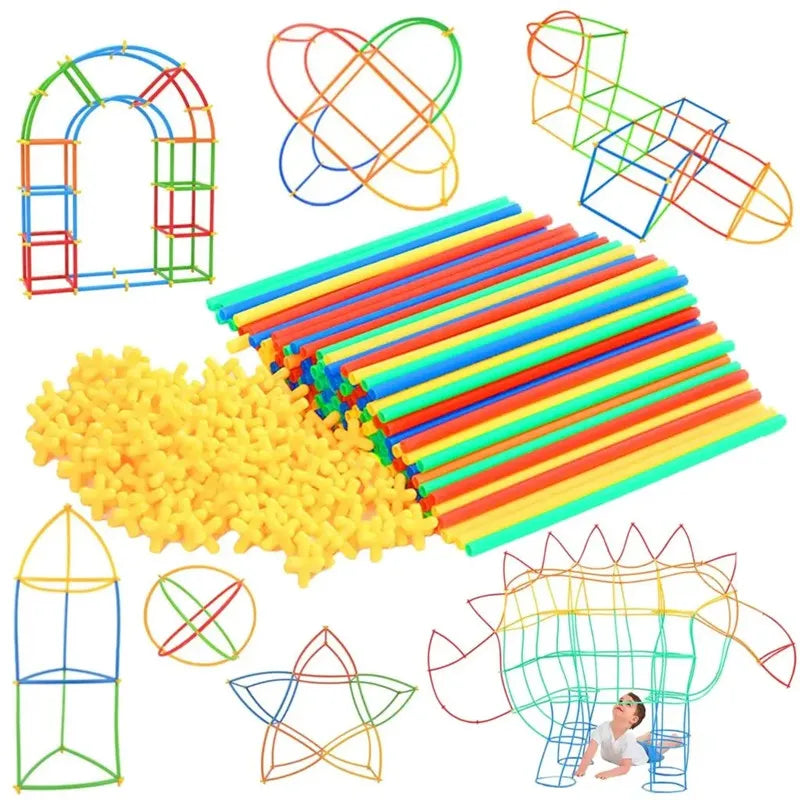Kit de Montagem com Canudos e Conectores Coloridos!