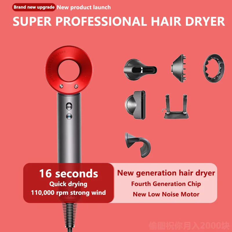 Secador de cabelo de alta potência sem folhas 110.000 RPM