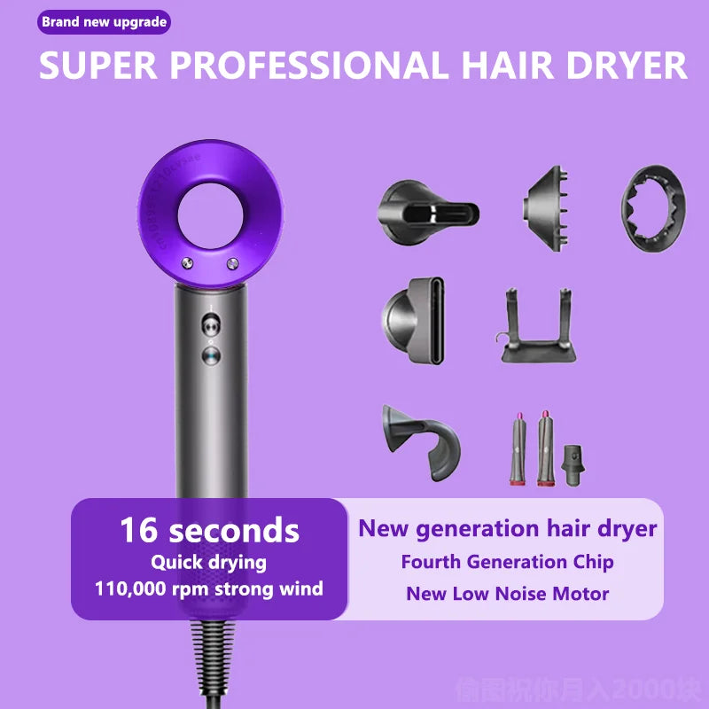 Secador de cabelo de alta potência sem folhas 110.000 RPM